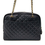 Chanel Quilted Navy Blue Shopper online worldwide shipping