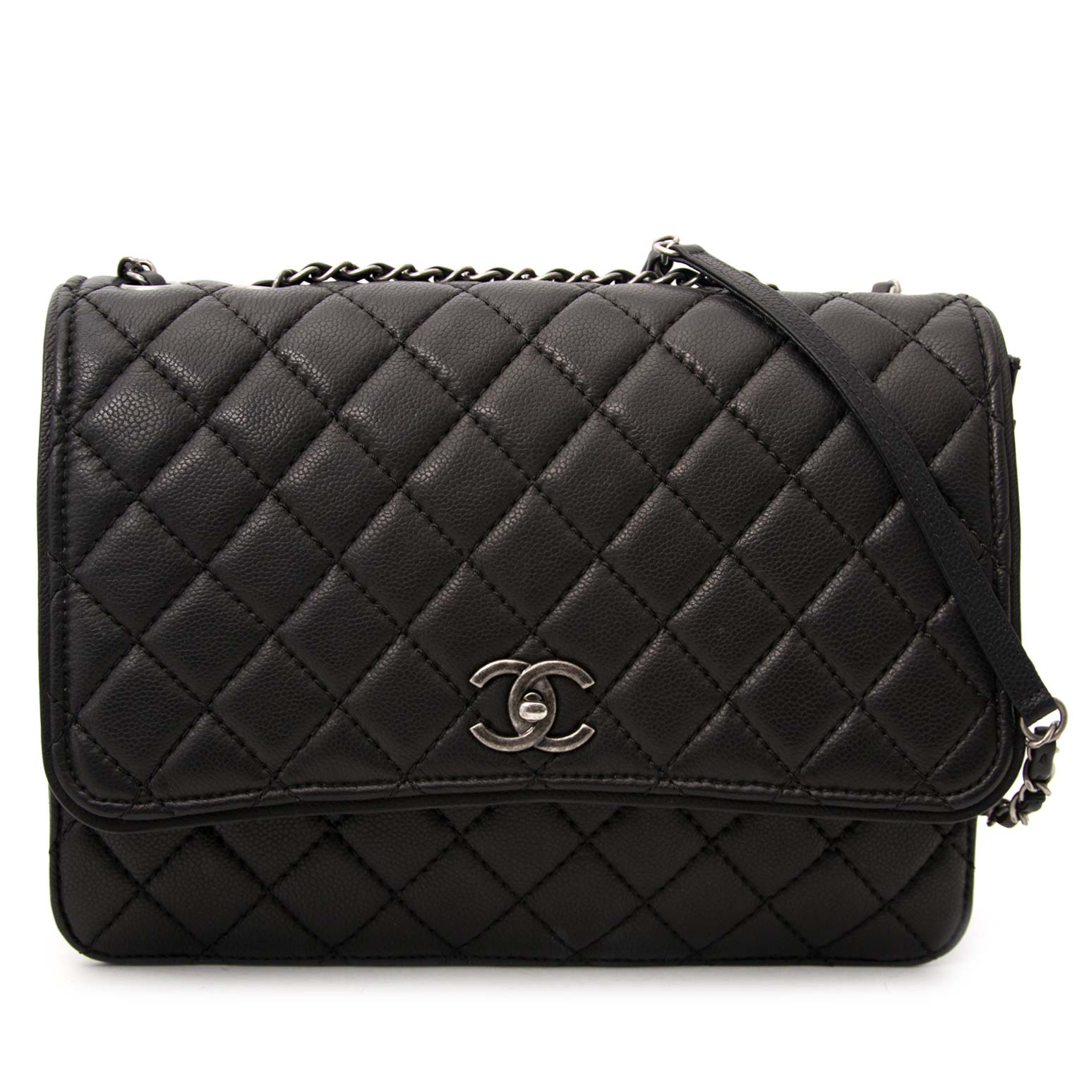 koop online aan de beste prijs Chanel Black Caviar 3 Bag