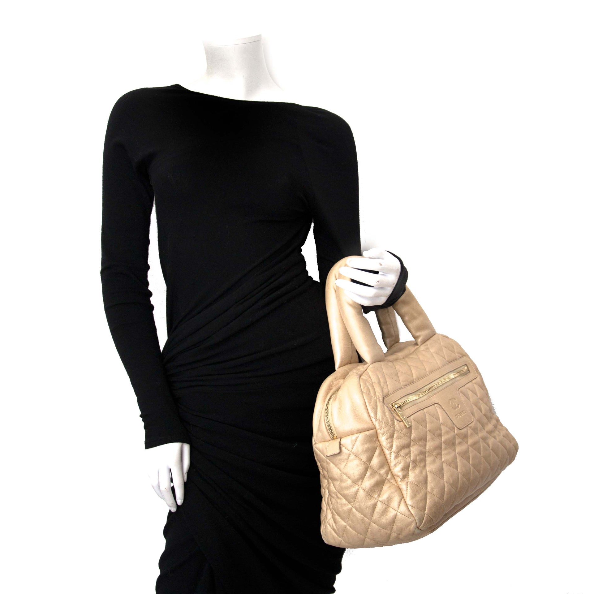 Authentic quilted Chanel bag gold
