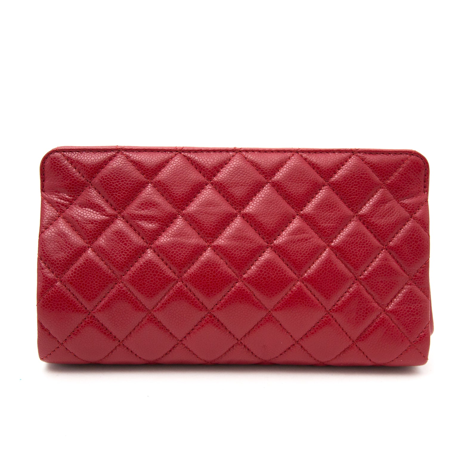 Bent u opzoek naar een Chanel Red Caviar Quilted Clutch Bag?