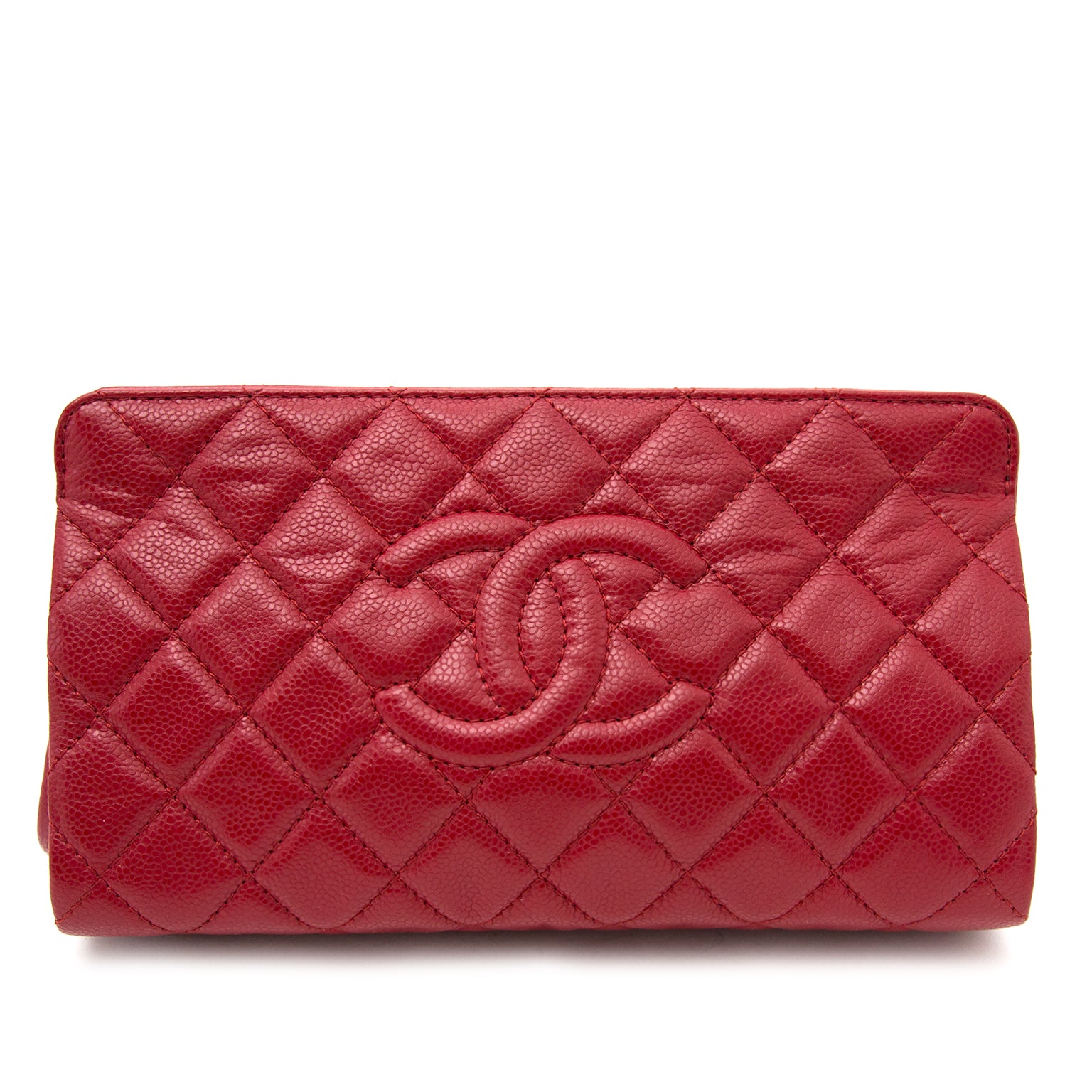 Shop safe and secure online Chanel Red Caviar Quilted Clutch Bag