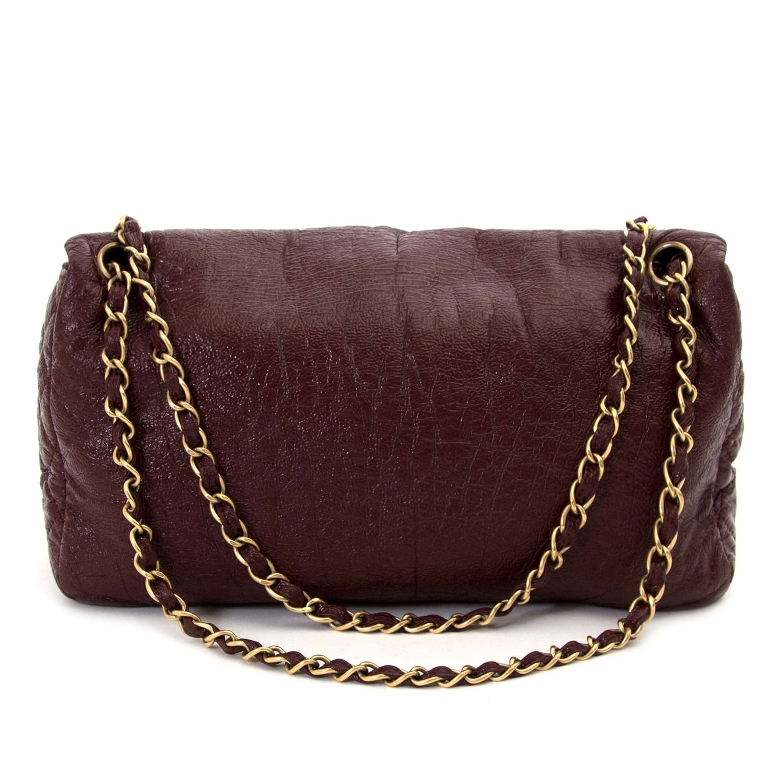 Sac à rabat Chanel Rock en vinyle bordeaux