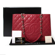 chanel red grand shopping tote now for sale at labellov vintage fashion webshop belgium