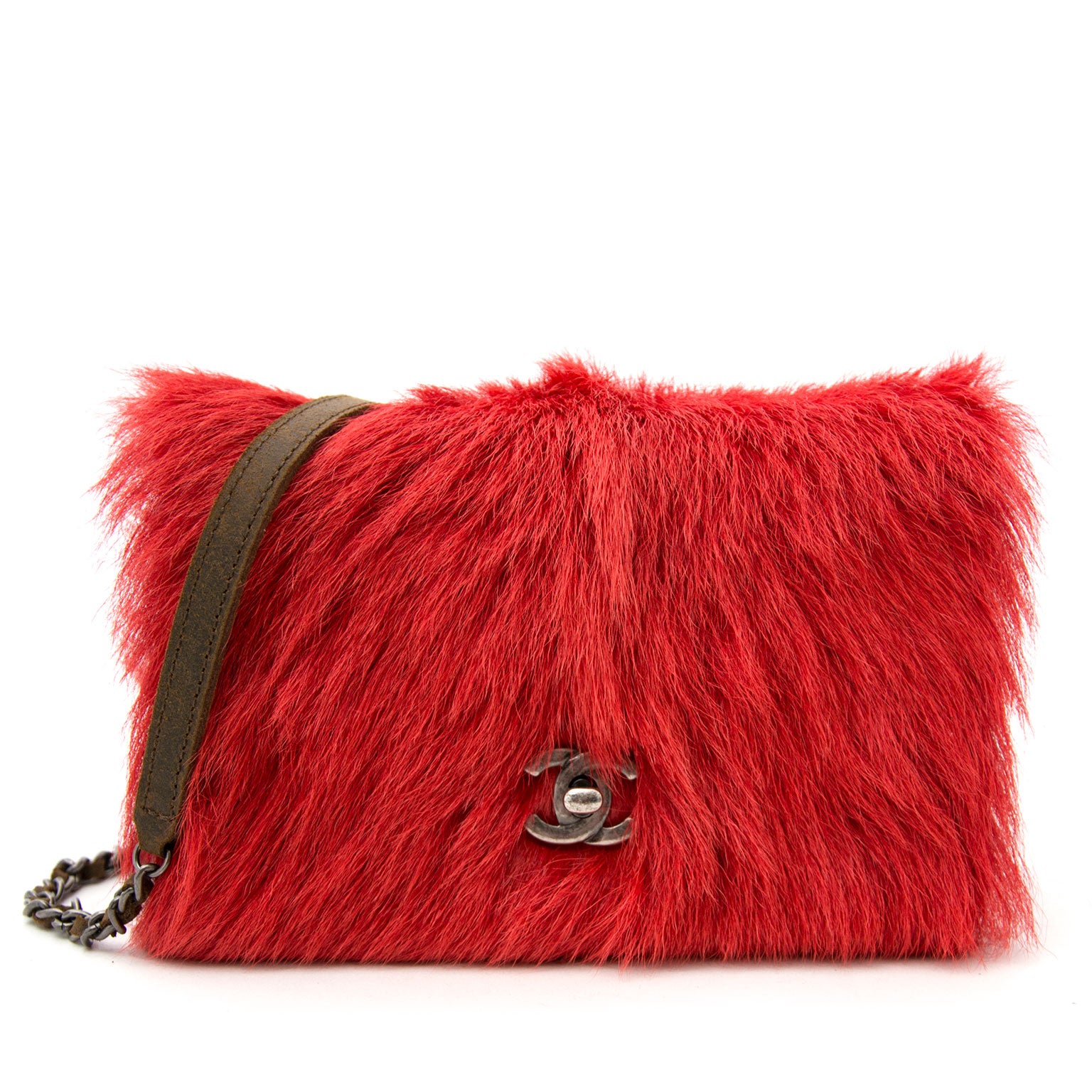 koop veilig online aan de beste prijs Chanel Edinburgh rode classic flap handtas aan de beste prijs