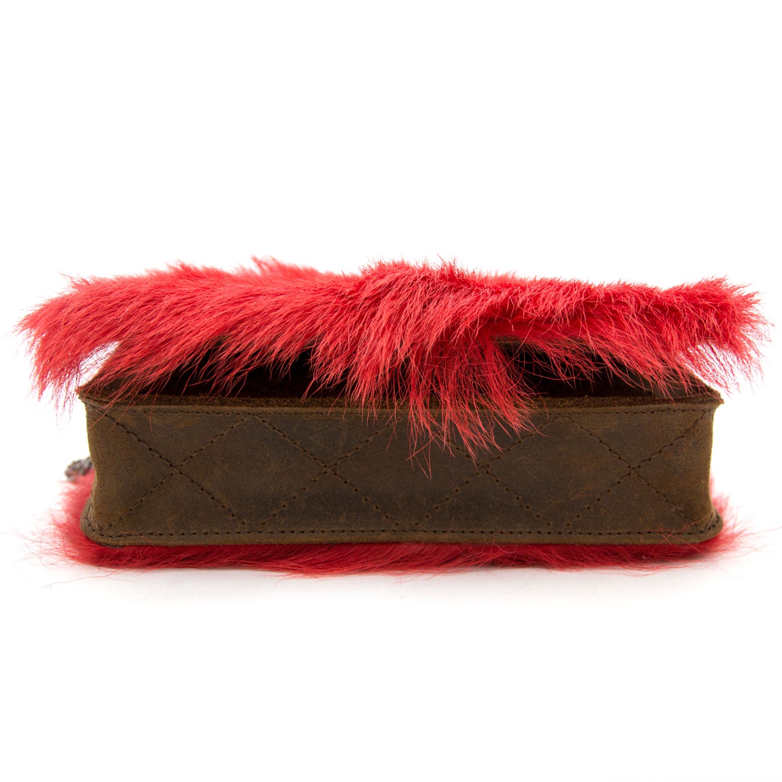 Very rare limited Chanel Paris Edinburgh Red Calf Fur Flapbag boutique and webshop labellov.com