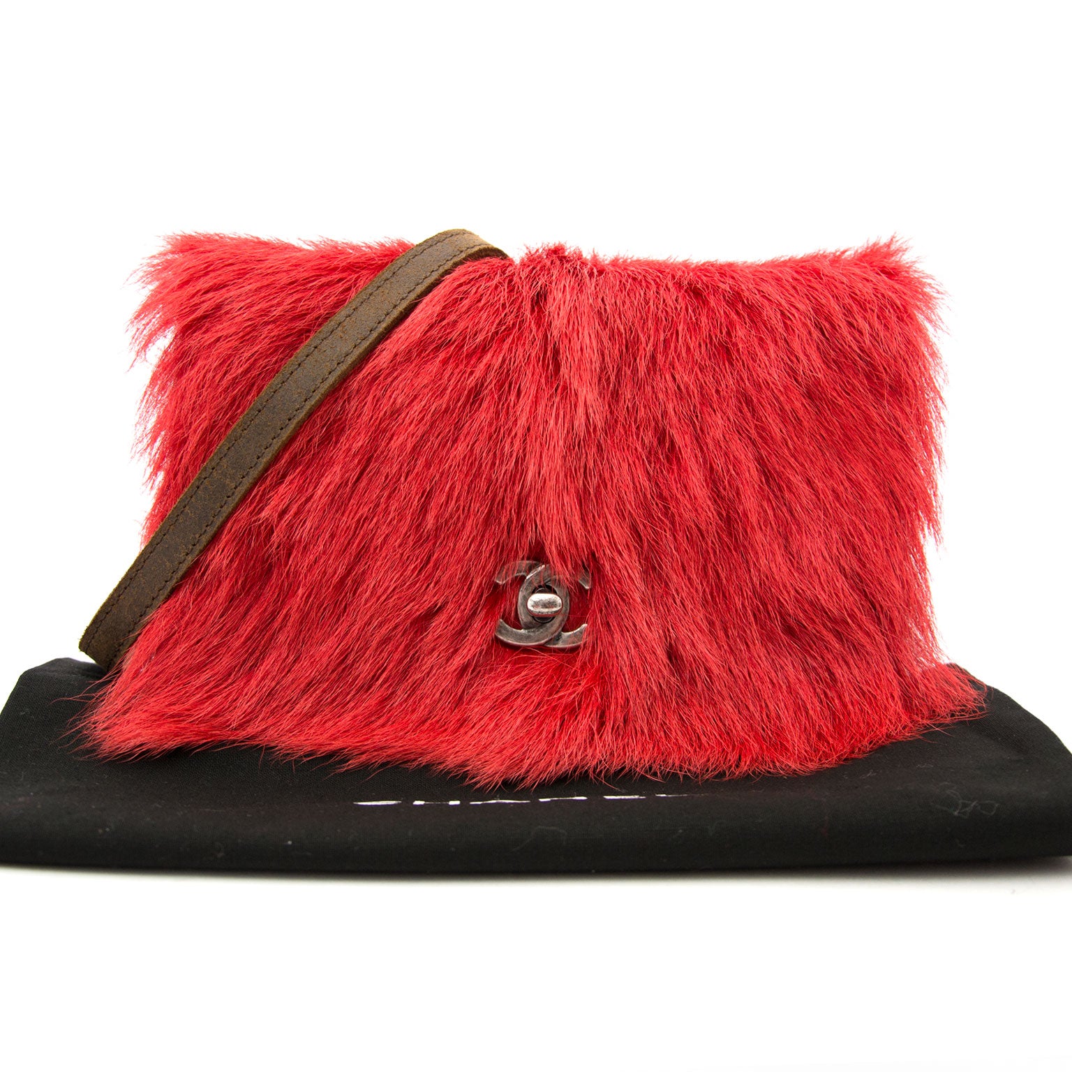 acheter en ligne limité Chanel Paris Edinburgh rouge Fur classic sac a epaule