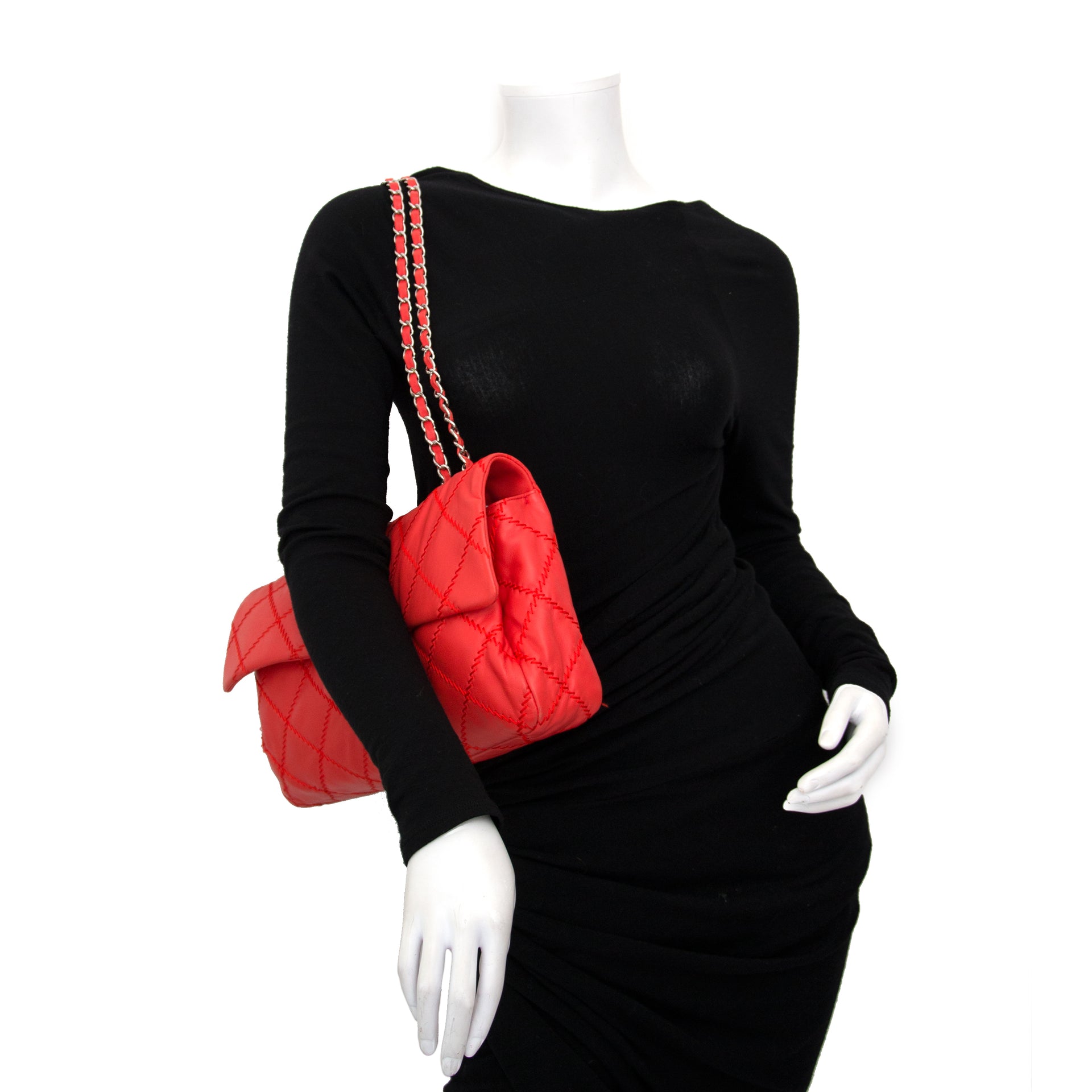 looking for a secondhand Chanel Vibrant Red East West Ultra Stitch Flap Bag?