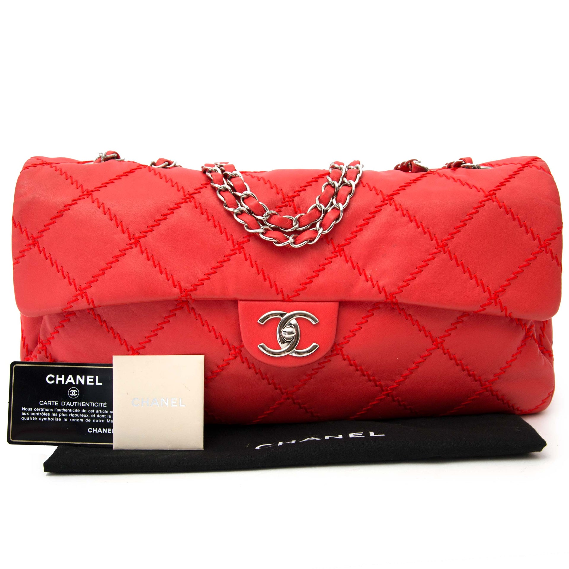 looking for a secondhand Chanel Vibrant Red East West Ultra Stitch Flap Bag?