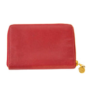 Chanel red caviar leather zip around wallet now for sale at labellov vintage fashion webshop belgium