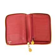 Chanel red caviar leather zip around wallet now for sale at labellov vintage fashion webshop belgium