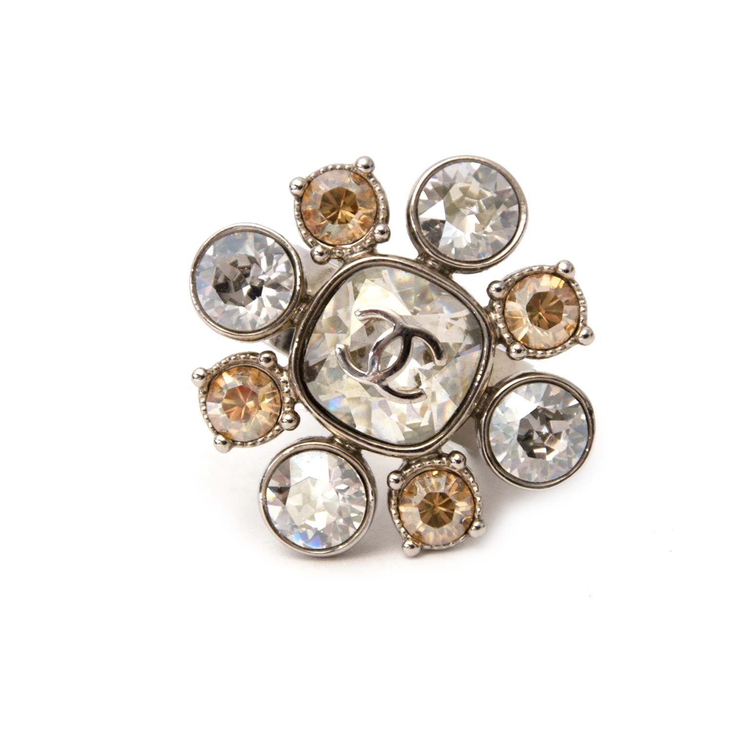 acheter en ligne seconde main Chanel Christal Flower Ring