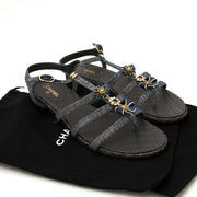 Chanel Denim Embellished Sandals - Size 41 online tegen de beste prijs