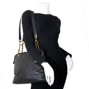chanel vintage black caviar leather shopper now for sale at labellov vintage fashion webshop belgium