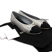 chanel silver ballerina now for sale at labellov vintage fashion webshop belgium