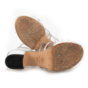 buy Chanel Metallic Silver PVC Platform Sandals - Size 37,5 at labellov.com for the best price