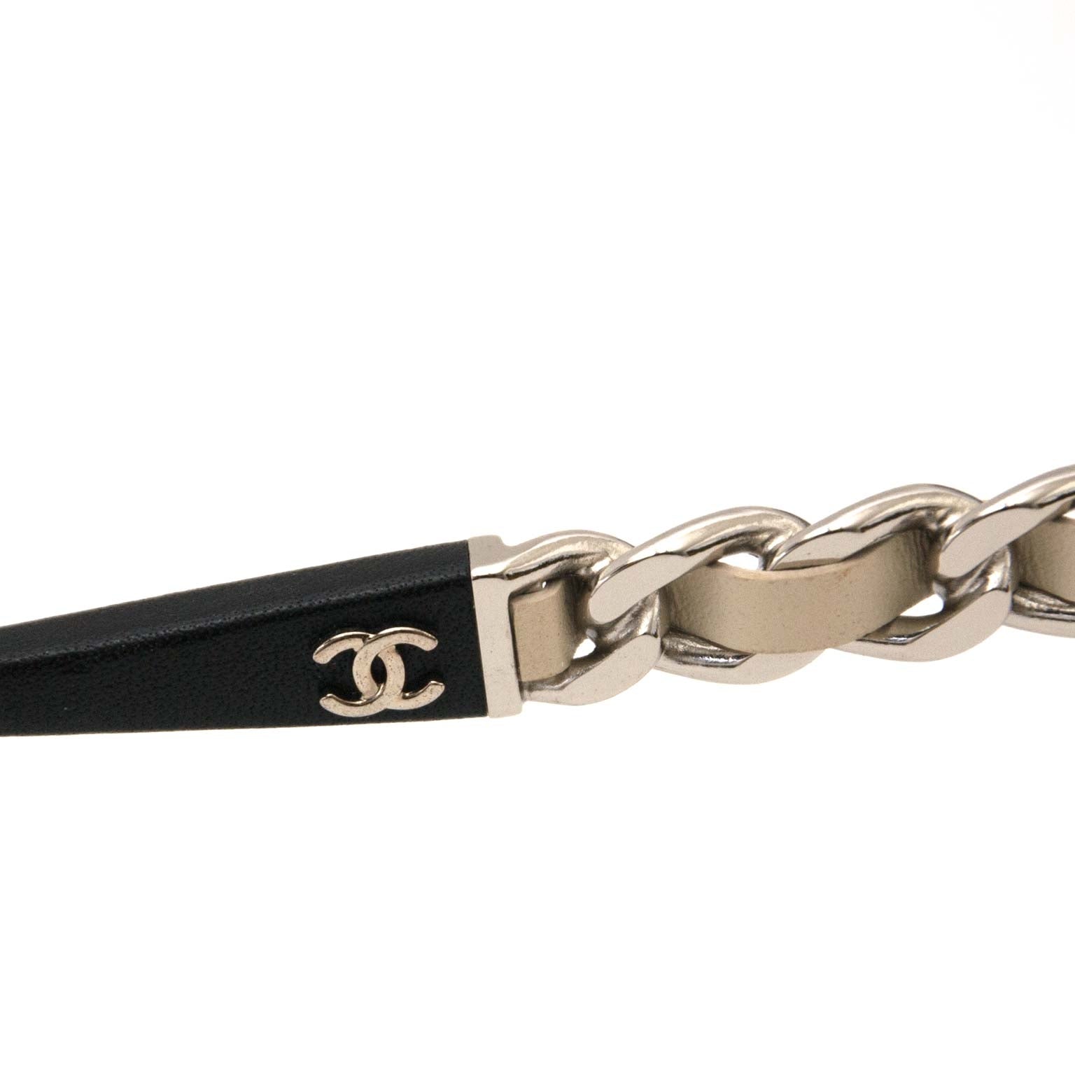 koop veilig online tegen de best prijs Chanel Brown Chain Sunglasses