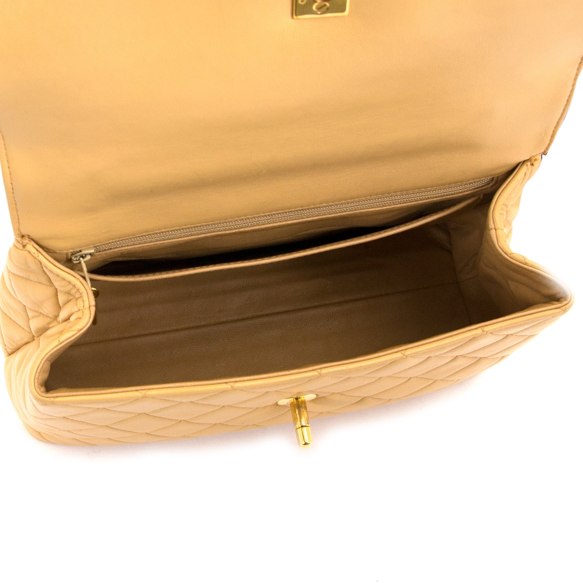 chanel rare nude evening top handle kelly style flap bag now for sale at labellov vintage fashion webshop belgium