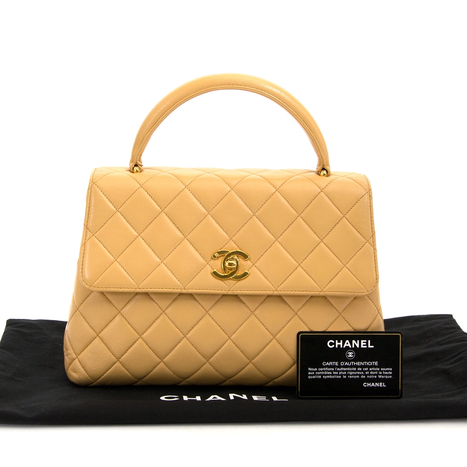 chanel rare nude evening top handle kelly style flap bag now for sale at labellov vintage fashion webshop belgium