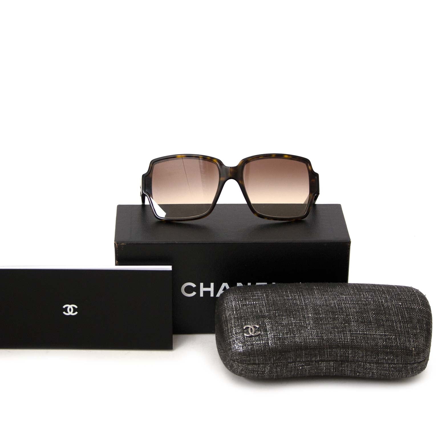 Chanel Brown Tortoise Square Sunglasses for sale online