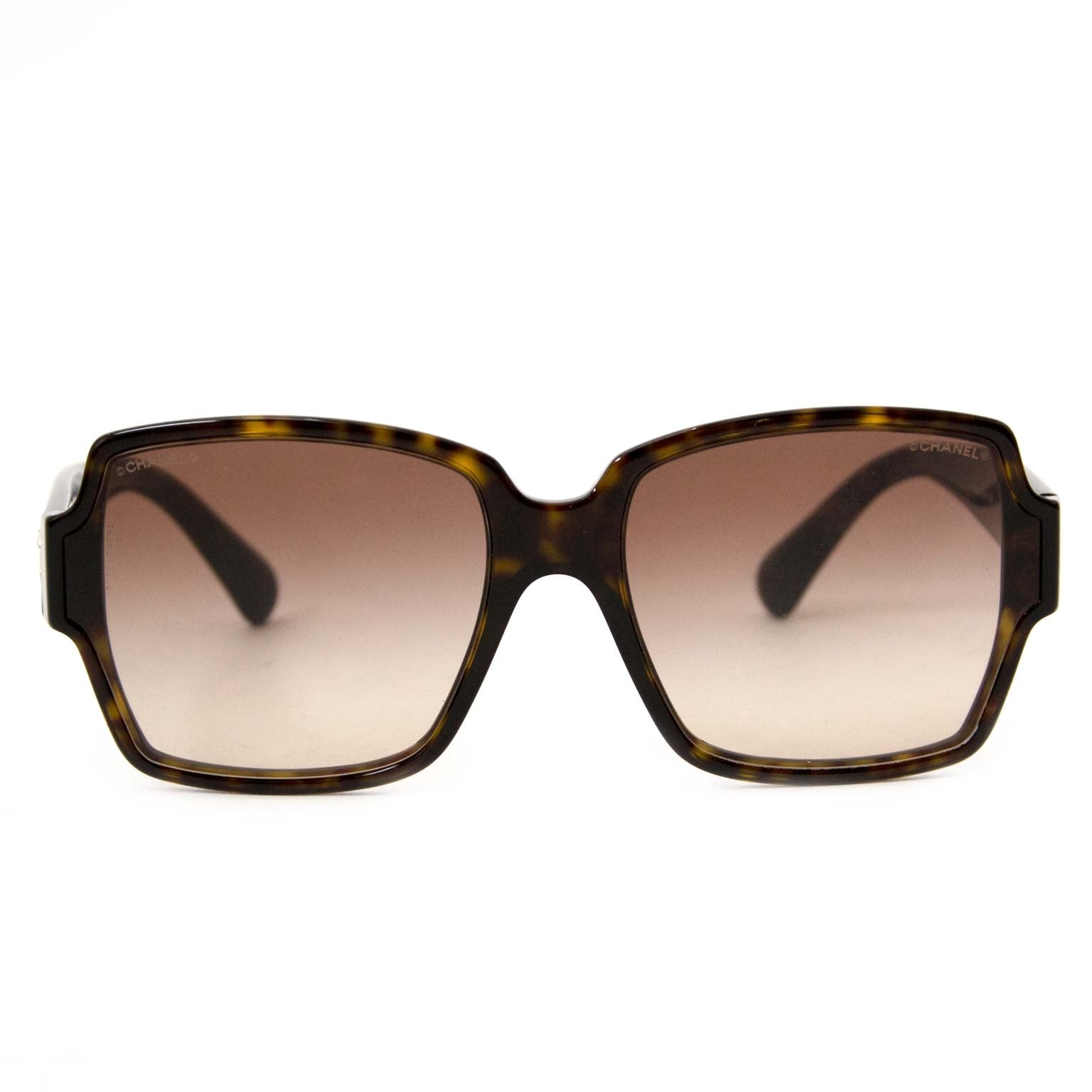Chanel Brown Tortoise Square Sunglasses for sale online