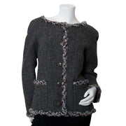 chanel grey tweed vest now for sale at labellov vintage fashion webshop belgium