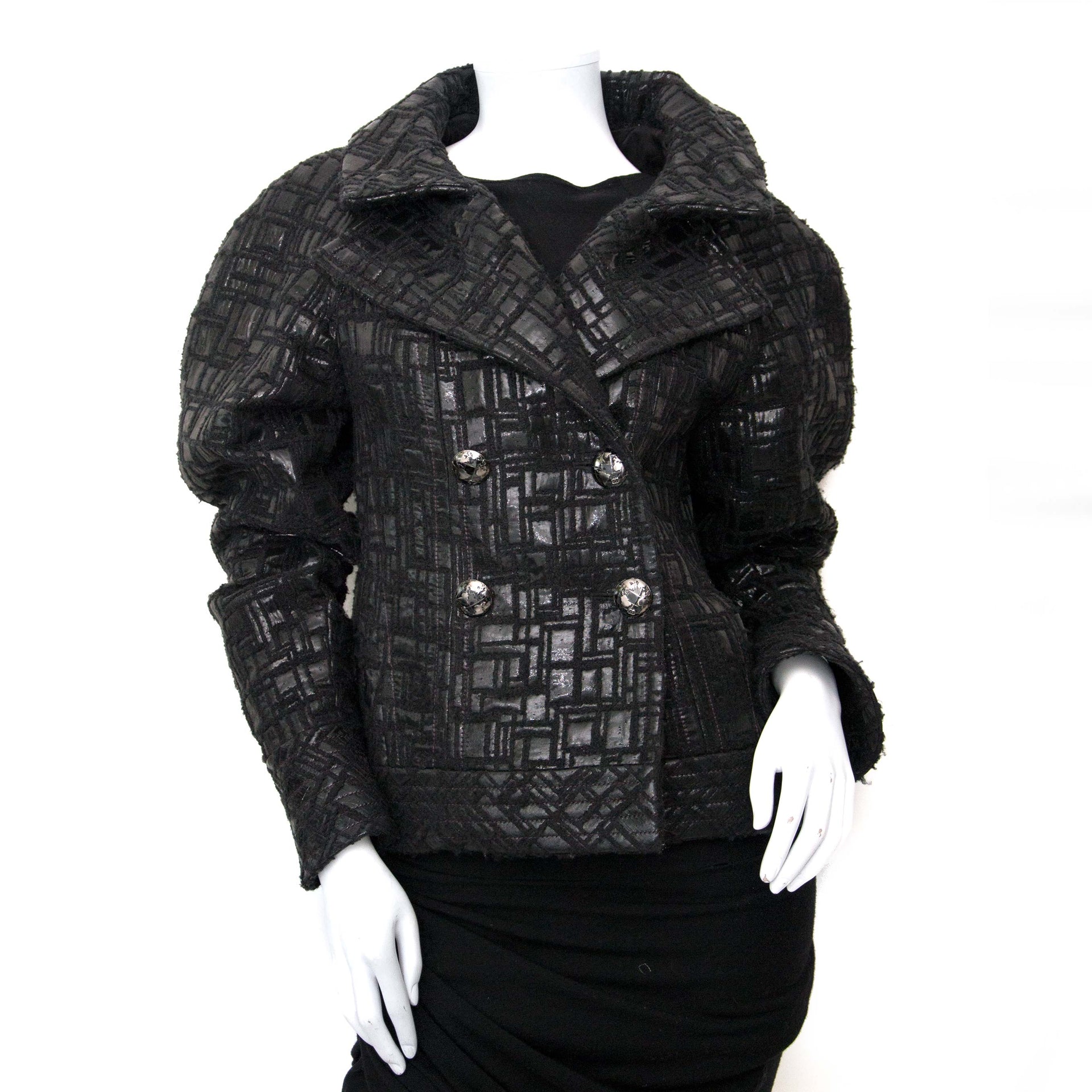 Chanel Black Textured Wool Jacket for the best price online at Labellov