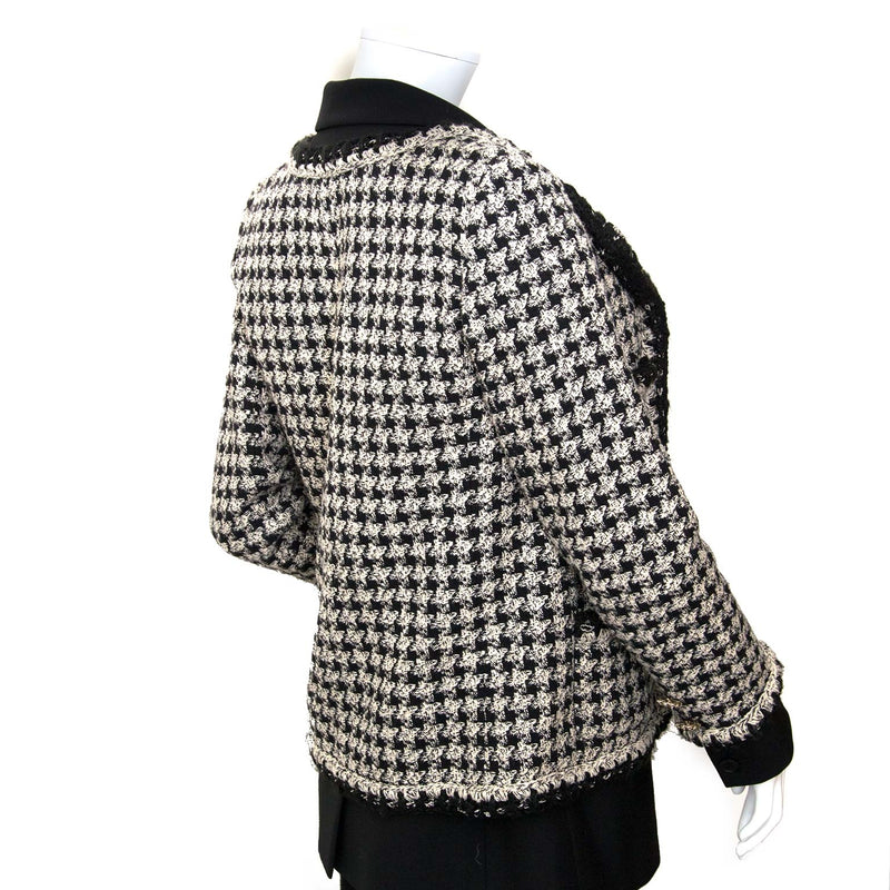 seconhand Chanel Trompe L'Oeil Tweed Blazer Jacket - size FR38 for sale at labellov