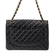 koop online aan de beste prijs Chanel Black Lambskin Jumbo Single Flap Bag 100% authentiek luxe handtassen, antwerpen