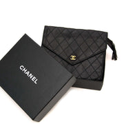 buy Chanel Black Vintage Lambskin Pochette/Wallet at labellov