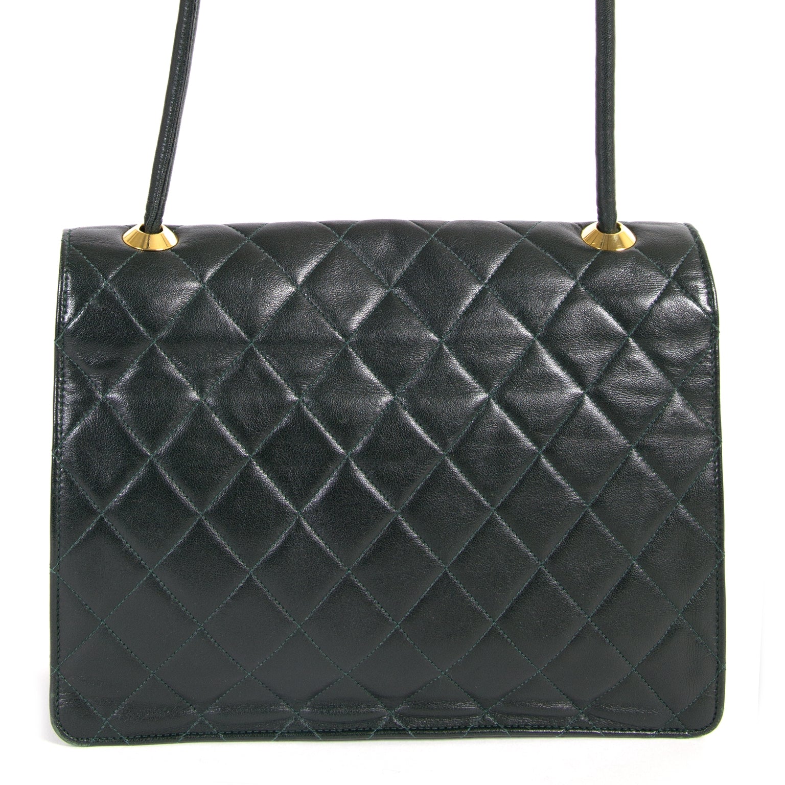 Chanel Dark Green Vintage Shoulder Bag for sale