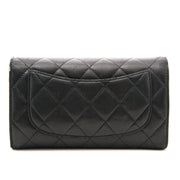 Buy safe and secure online at Labellov. Black Chanel Lambskin Quilted Classic Long Wallet CC Logo