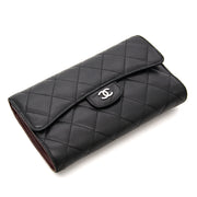 Authentieke Black Chanel Quilted Classic Wallet CC Logox voor juiste prijs bij LabelLOV vintage webshop