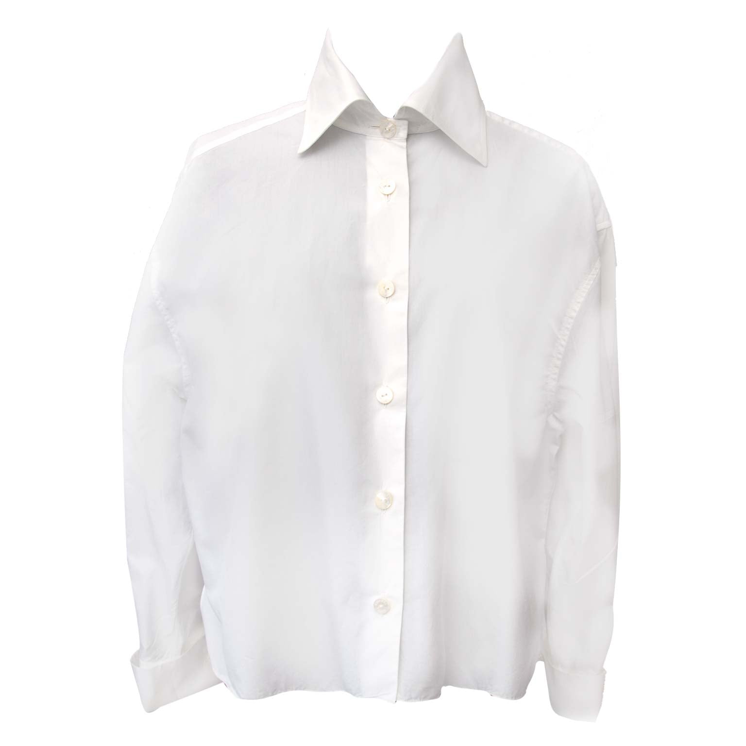 Vintage Chanel White Cotton Blouse for sale at Labellov in Antwerp