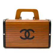 acheter en ligne ou boutique seconde main sac a main Chanel Limited Wooden Leather Trunk Case Handbag