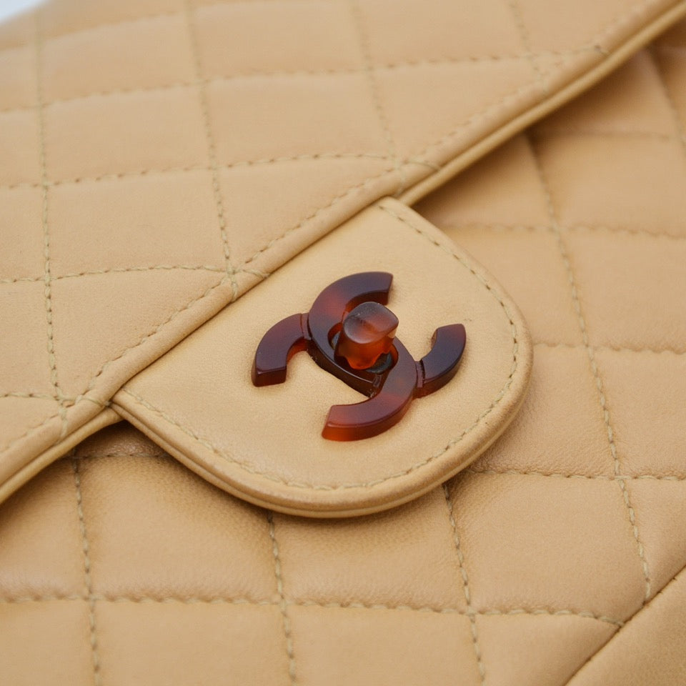 Chanel Classic Flap Bag Nude with Tortoise Details 100% authentiek