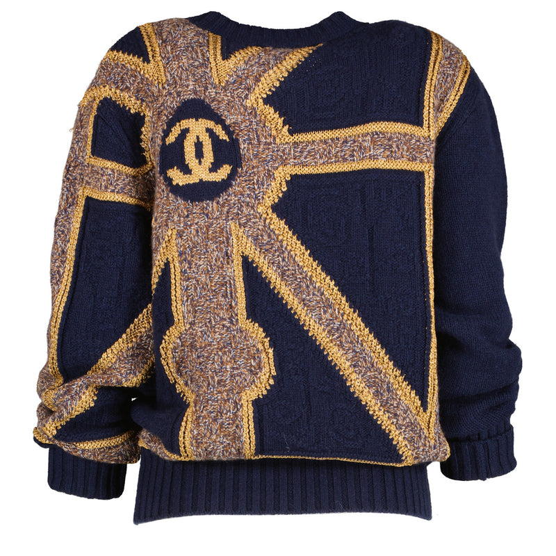Chanel 21A Blue Cashmere Blend Sweater