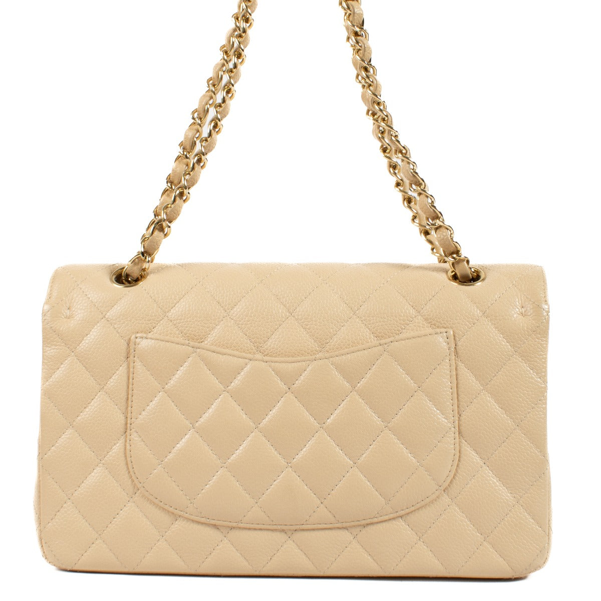 Chanel Beige Caviar Leather Medium Classic 11.12 Bag
