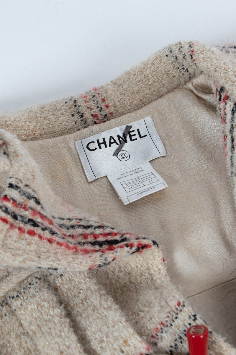 Manteau Duffle en Tweed de Laine Givrée Chanel Automne 2006 - Taille FR38
