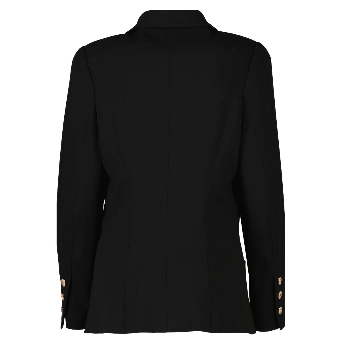 Chanel Boutique Vintage Black Gold CC Button Wool Blazer