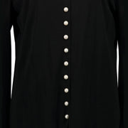 Chanel Black Long Sleeve Blouse Pearl Embellished Button Detail - Size FR50 for the best price available online