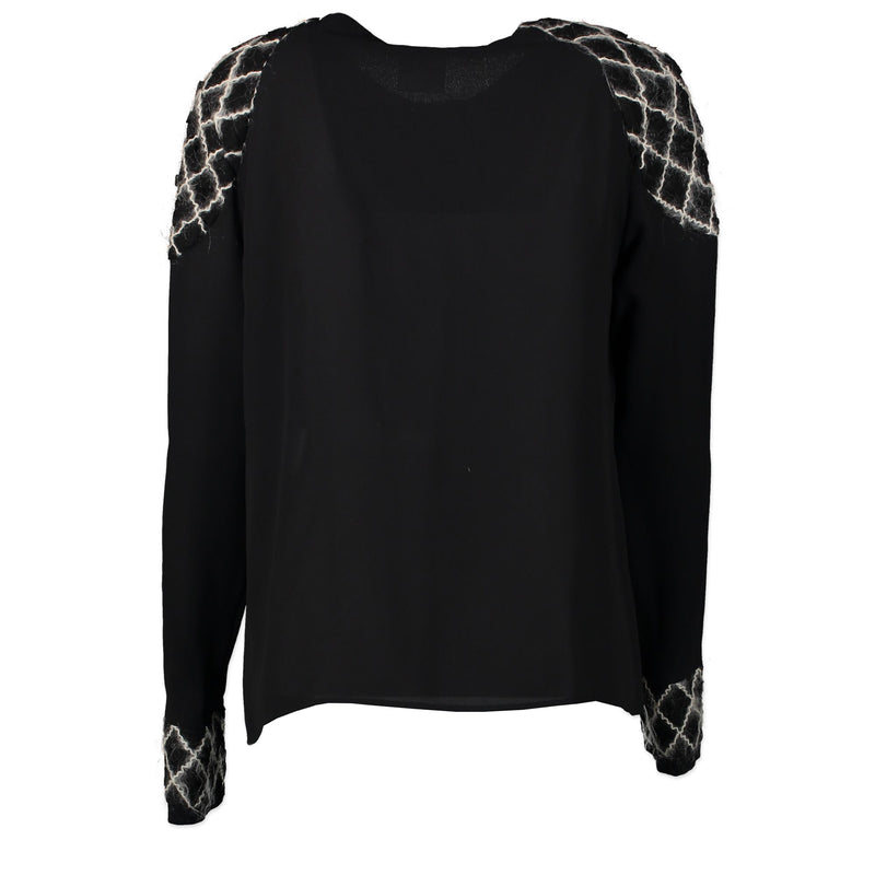 Authentic secondhand Chanel Black Silk Blouse - Size FR38 designer clothing fashion luxury vintage webshop safe secure online shopping