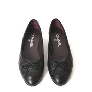 chanel black quilted leather cambon ballerinas now for sale at labellov vintage fashion webshop belgium