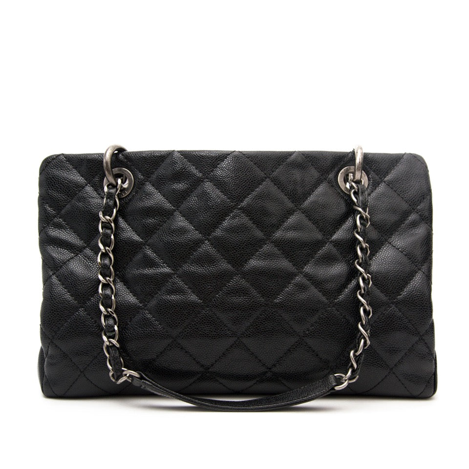 100% authentic Chanel Black Distressed Leather Tote Bag for the best price online available
