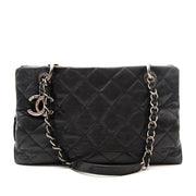 Chanel Black Distressed Leather Tote Bag for the best price online available