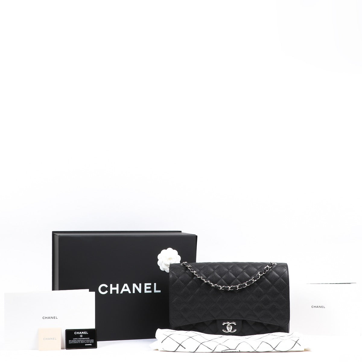 Chanel Black Caviar Maxi Classic Flap Bag