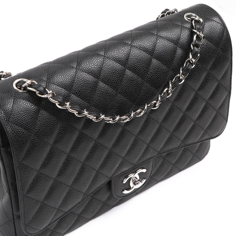 Chanel Black Caviar Maxi Classic Flap Bag