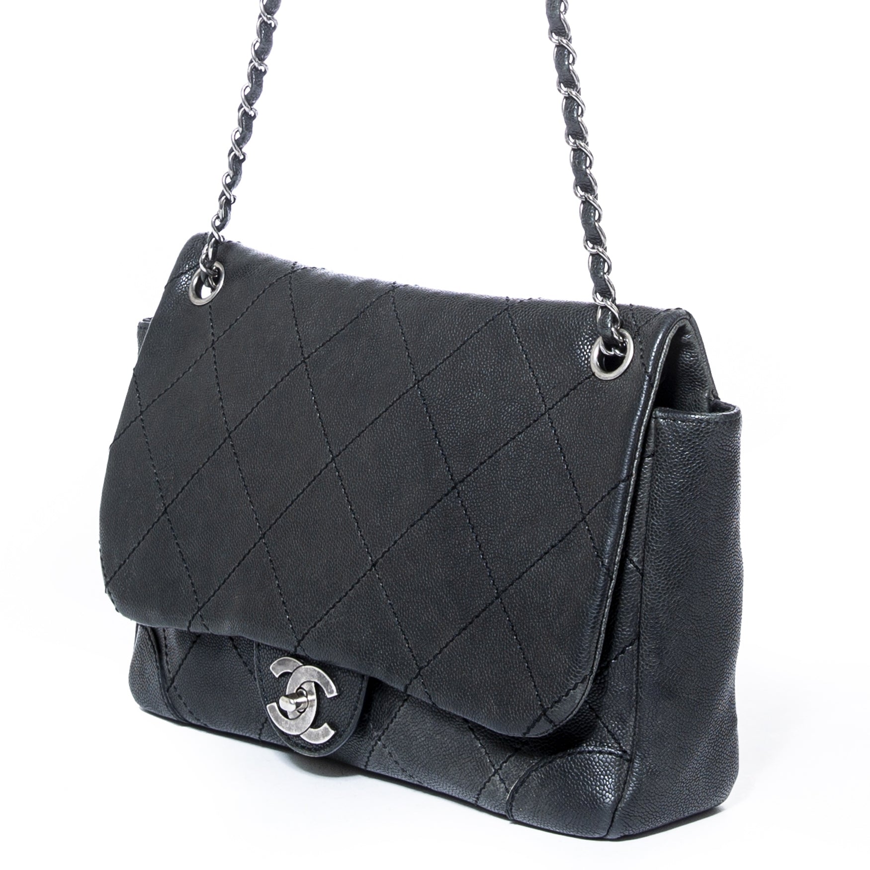 Buy and sell authentic Chanel Black Caviar Leather Bag