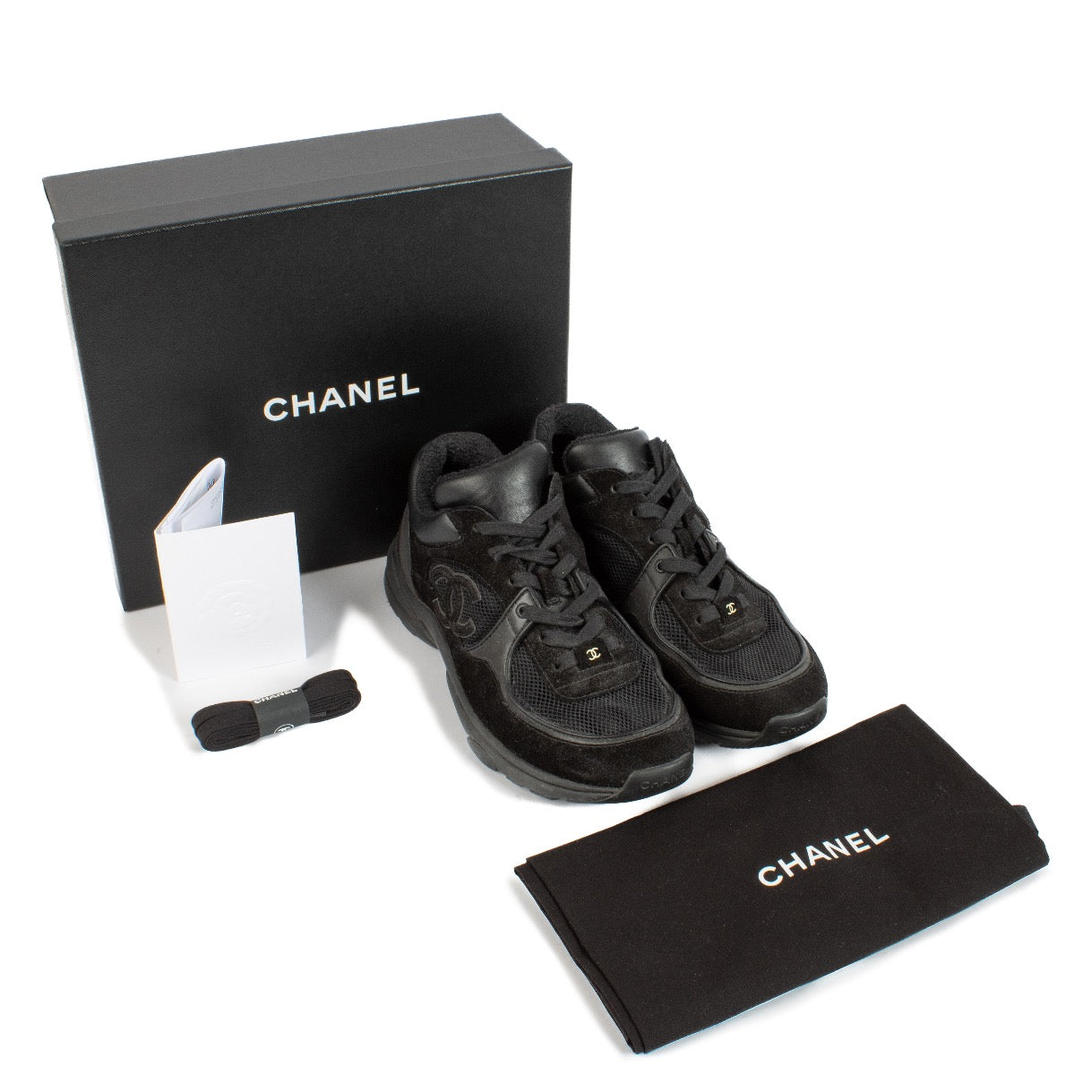 shop 100% authentic second hand Chanel Black Suede Sneakers - Size 40 1/2 on Labellov.com