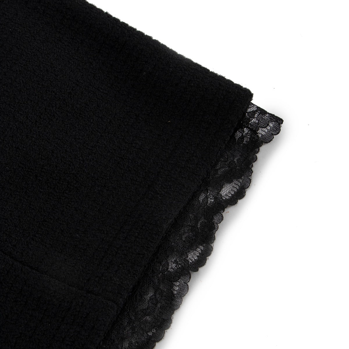 Chanel Vintage Black Velvet/Tweed Lace Trim Dress - Size 40