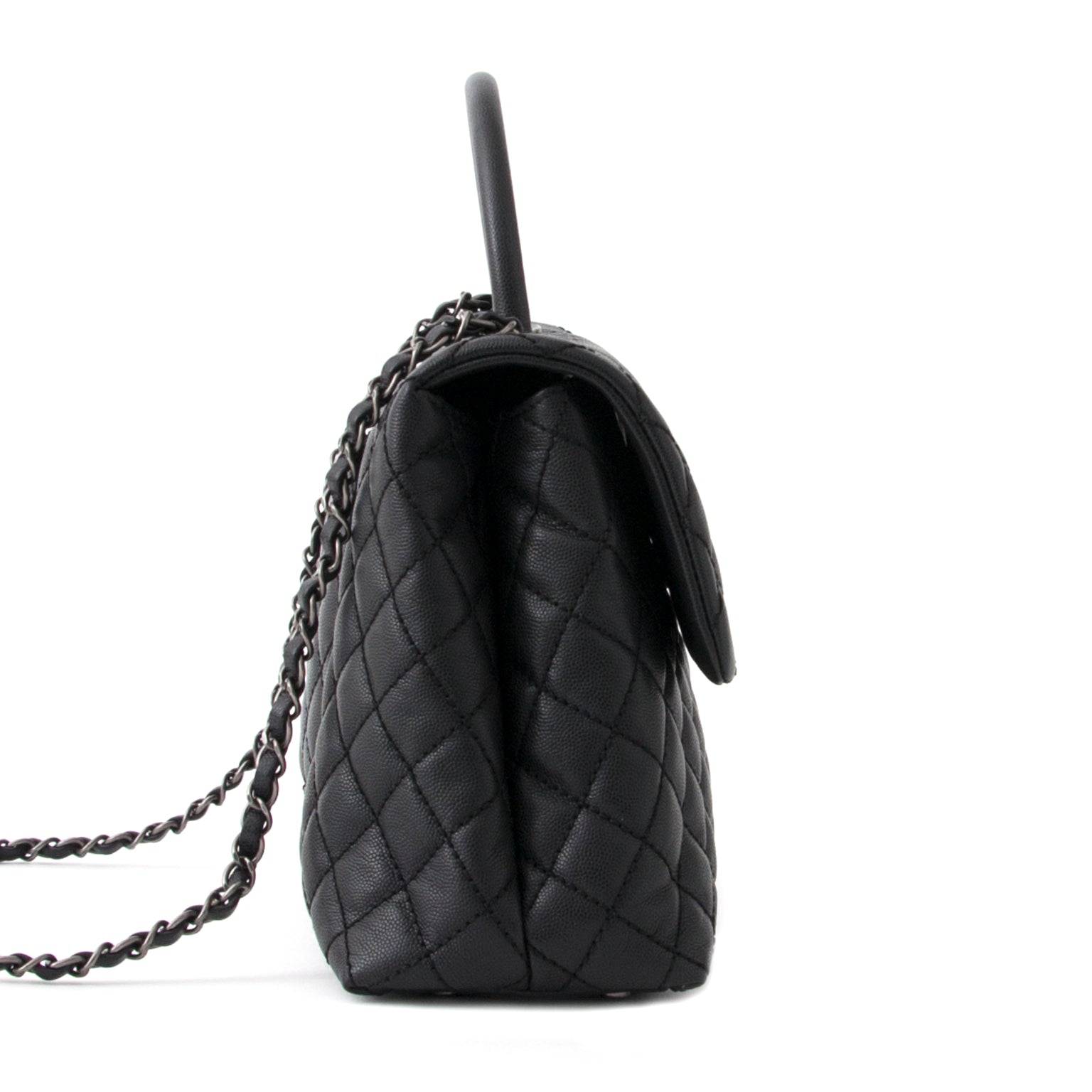 acheter en ligne pour le meilleur prix sac a main Chanel Black Flap Bag With Handle comme neuf site en ligne labellov.com